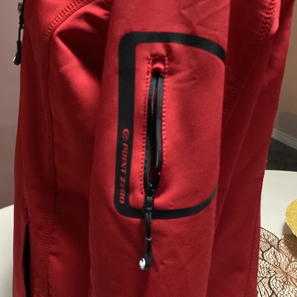 POINT ZERO -  Zip Up Activewear Utility Coat Sz XL red logo appliqué EUC - Picture 8 of 14